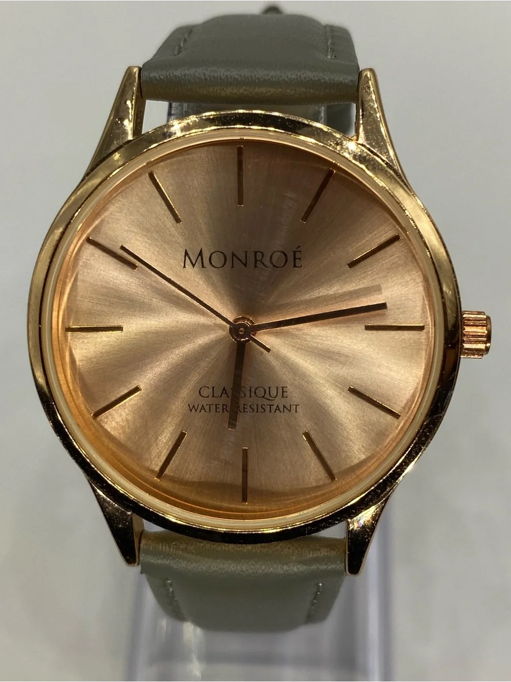 Men’s *** Monroe Classique Rose Gold Watch /  Olive Leather Strap ***